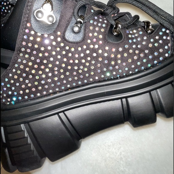 AWang X Dolls Kill Ultra Sparkly Black Platform Sneakers - NWT - Picture 8 of 10